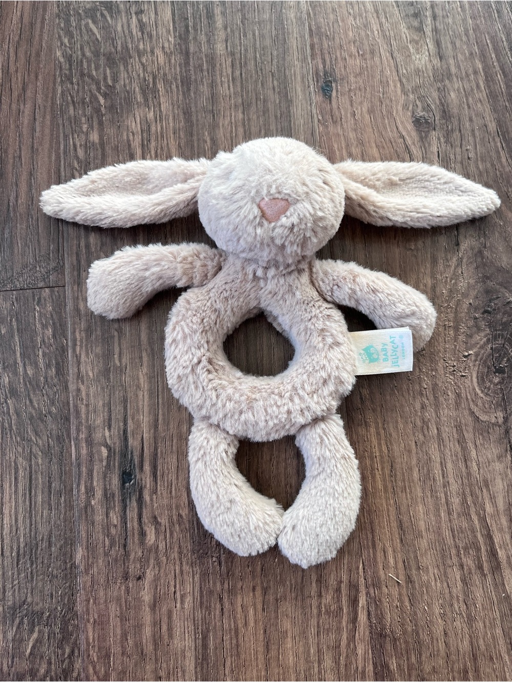 Jellycat Cream Bunny Ring Rattle Plush